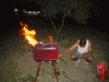 Barbecue, bruciato, grigliata, fiamme, fuoco